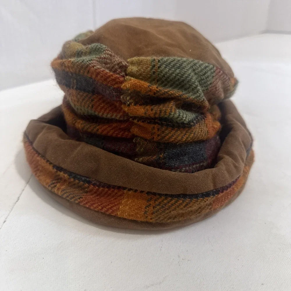 Vintage Moncrieff Specialist Silks Slouch Hat Brown Plaid Tweed Ireland